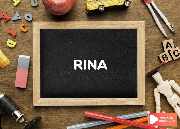 arti nama Rina adalah Terikat tugas, rela berkorban. artistik, memiliki selera yang bagus. Tidak dibuat-buat dan unik. Berjiwa pemimpin dan berani m engambil resiko.