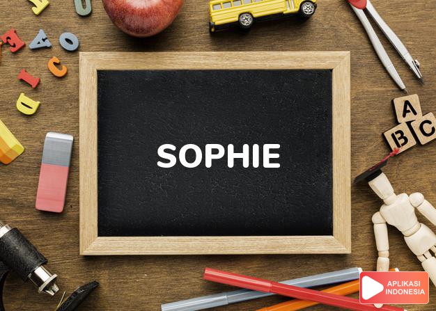 arti nama Sophie adalah (Bentuk lain dari Sofia) Bijaksana