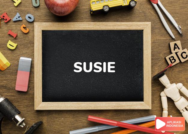 arti nama Susie adalah Bentuk kesayangan dari Susan, atau Susanna(h) dan Suzanne