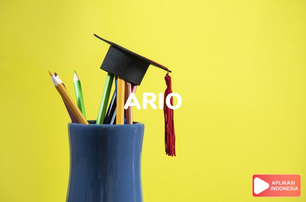 arti nama Ario adalah (bentuk lain dari Arrio) Suka berperang