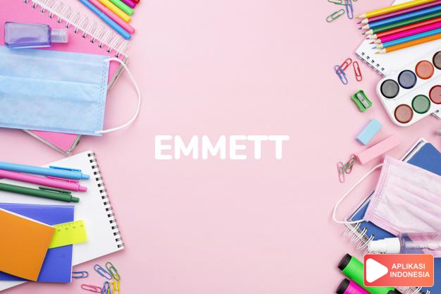 arti nama Emmett adalah (Bentuk lain dari Emil) Rajin bekerja, tekun