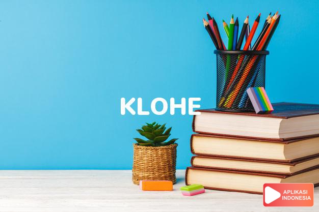arti nama Klohe adalah (bentuk lain dari Kloe) Kata lain dari Chloe