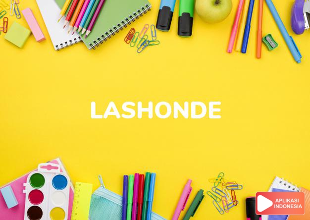 arti nama Lashonde adalah (bentuk lain dari Lashonda) Kombinasi dari prefix La + Shonda